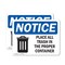 Signmission Place All Trash In The Proper Container, 14 in W x Rectangle, Plastic OS-2PACK-NS-P-1014-L-16343 - alternate 1